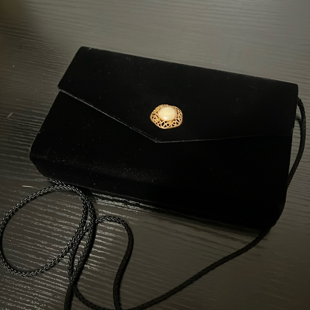 Black Velvet Clutch Purse